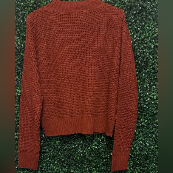 LULU'S Campfire Cozy Brick Red Cropped Sweater - Picture 6 of 11